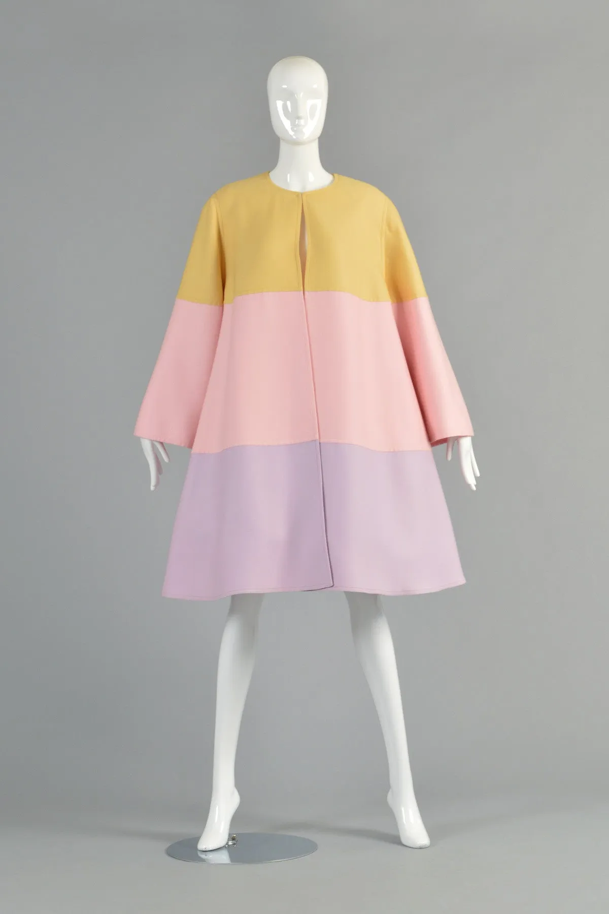 Valentino Pastel Colorblock Swing Coat