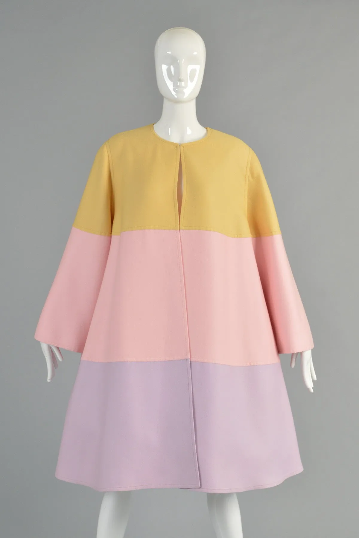 Valentino Pastel Colorblock Swing Coat