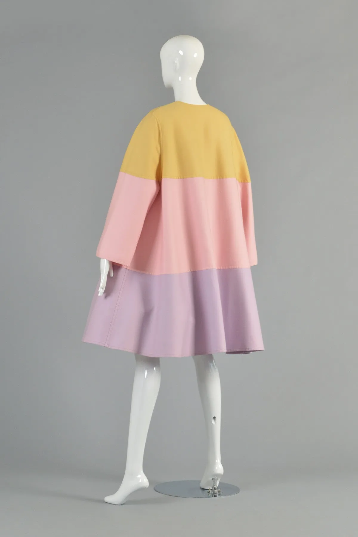 Valentino Pastel Colorblock Swing Coat
