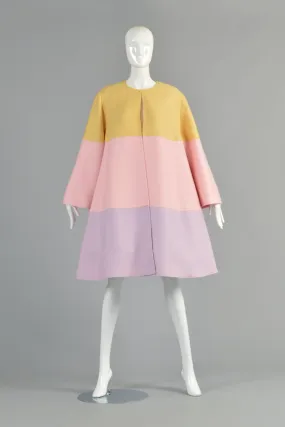 Valentino Pastel Colorblock Swing Coat
