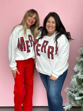 Very Merry Plaid Fleece Pullover-FINAL SALE