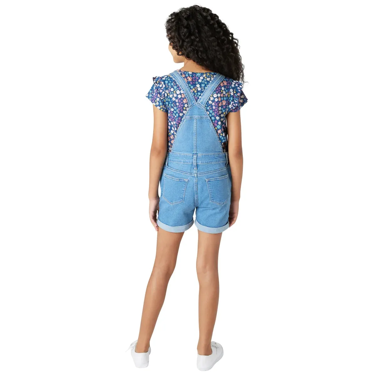 Vigoss Youth Girl's 2-Piece Cotton T-Shirt and Denim Overall Shortall Set
