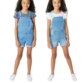 Vigoss Youth Girl's 2-Piece Cotton T-Shirt and Denim Overall Shortall Set