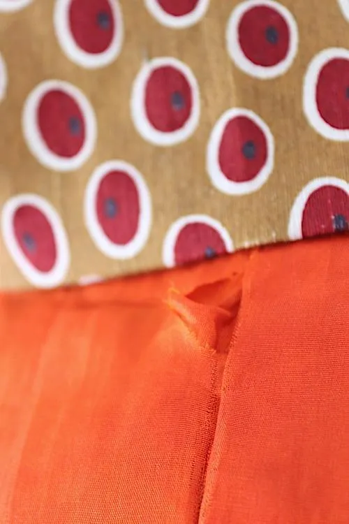 Vintage Brown & Red Dots Silk Kimono Cardigan