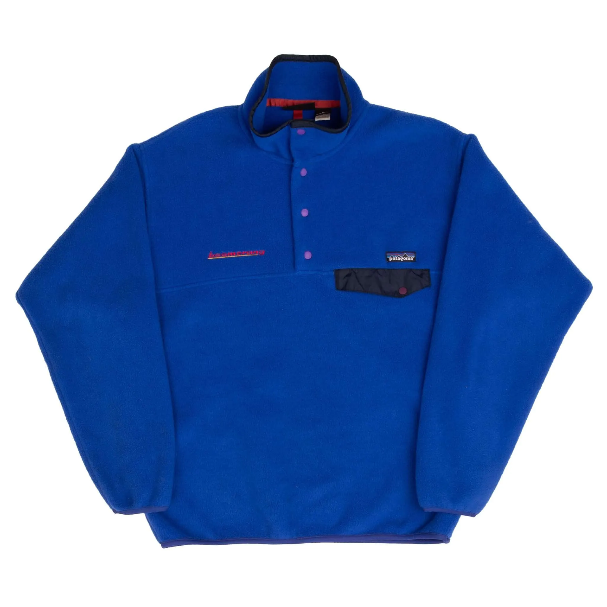VINTAGE PATAGONIA SYNCHILLA SNAP T BLUE 1990S FLEECE PULLOVER MEDIUM MADE USA