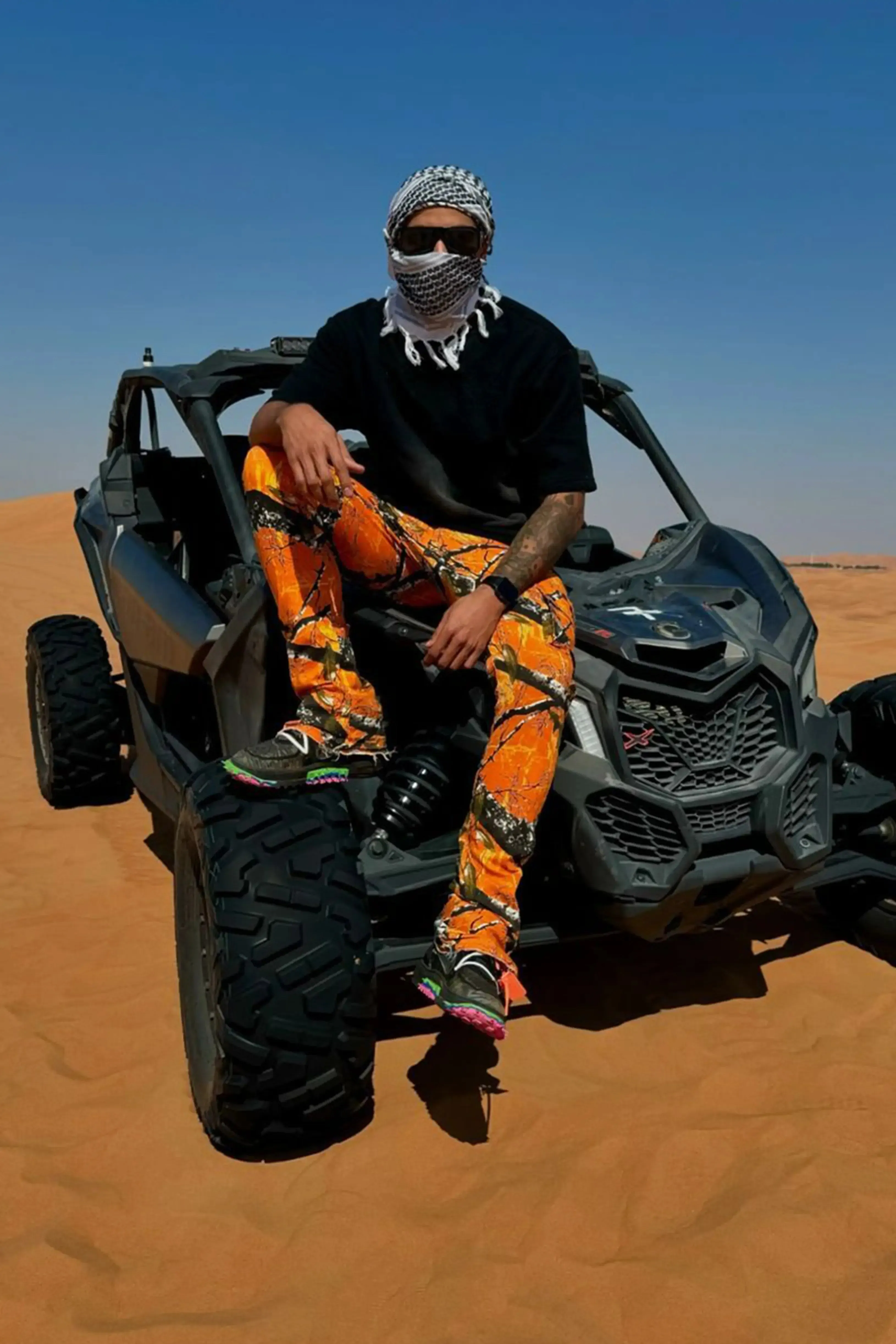 Waage Orange Tree Camo Cargo Stacked Flare Jean