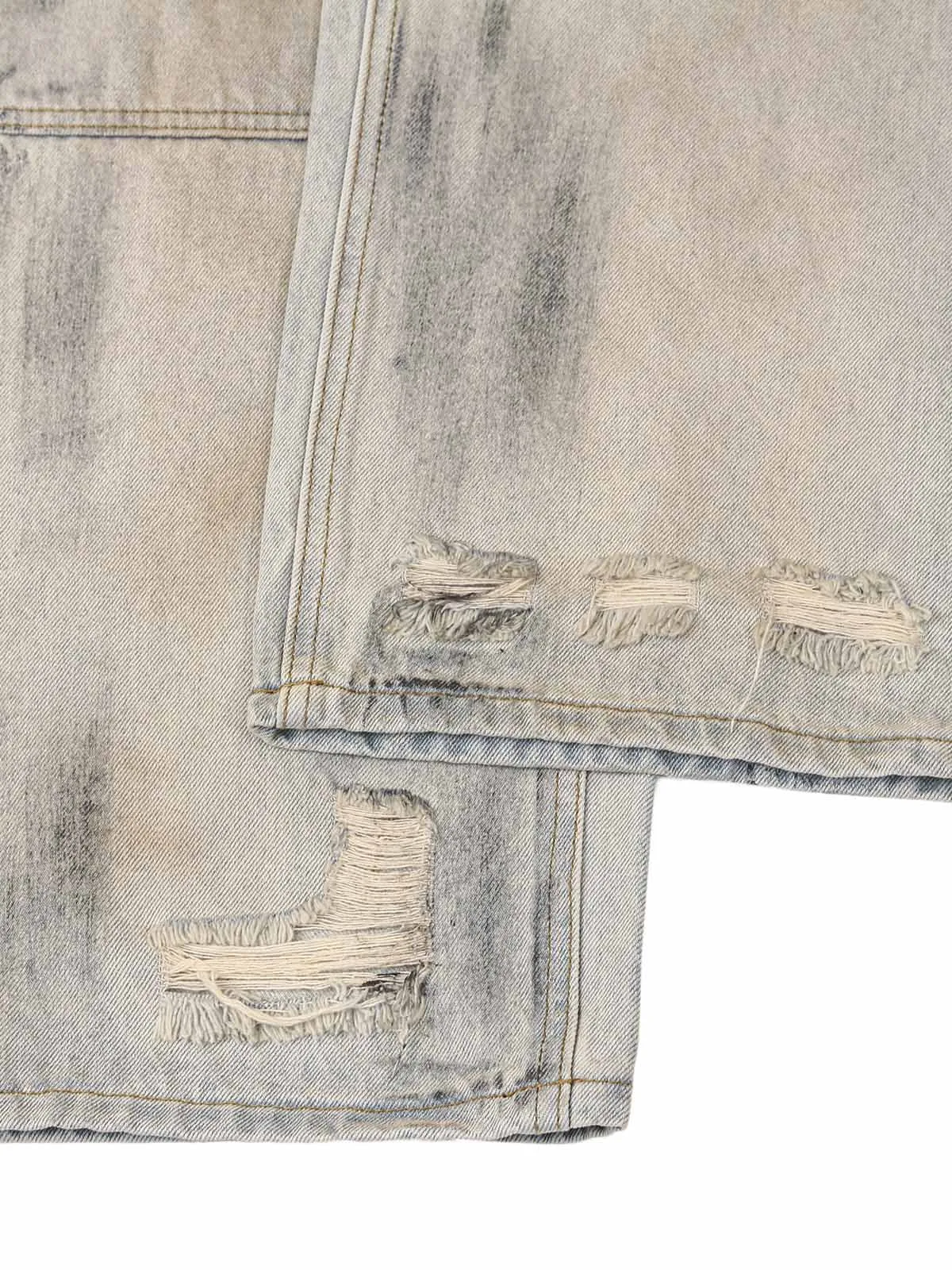 Washed Mud-Dye Straight Jeans