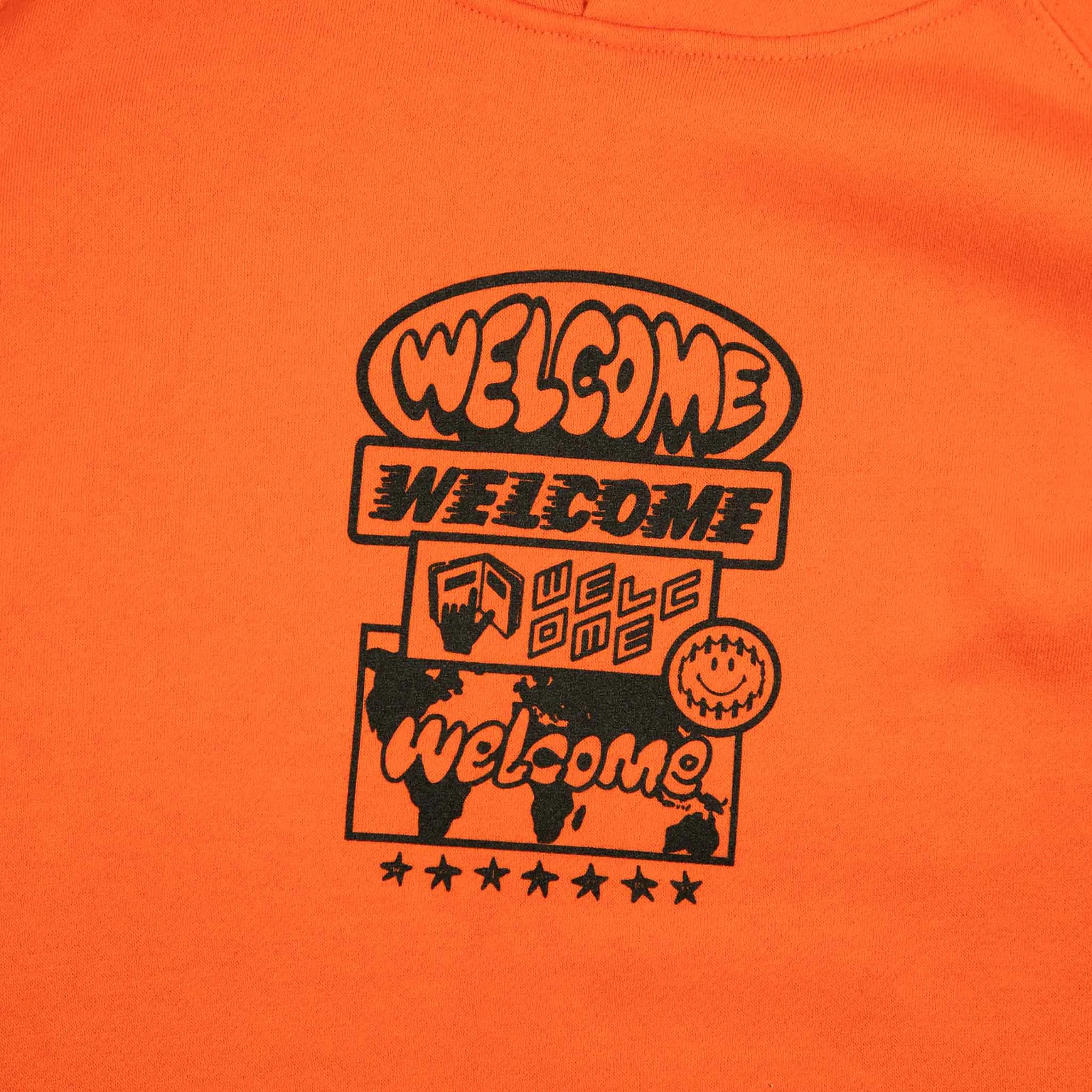 Welcome Skate Store - Stacked Pullover Hooded Sweatshirt - Orange
