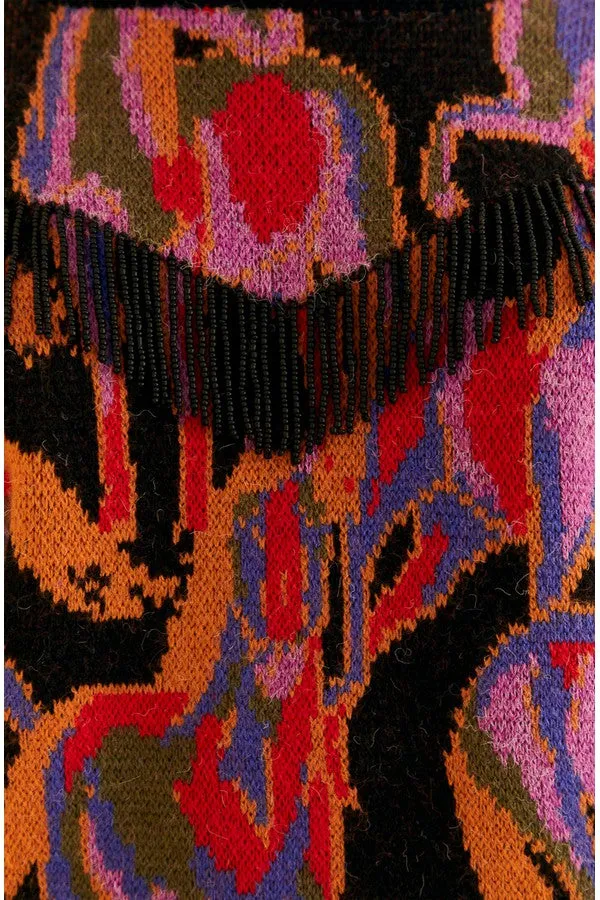 Wild Horses Black Fringe Sweater