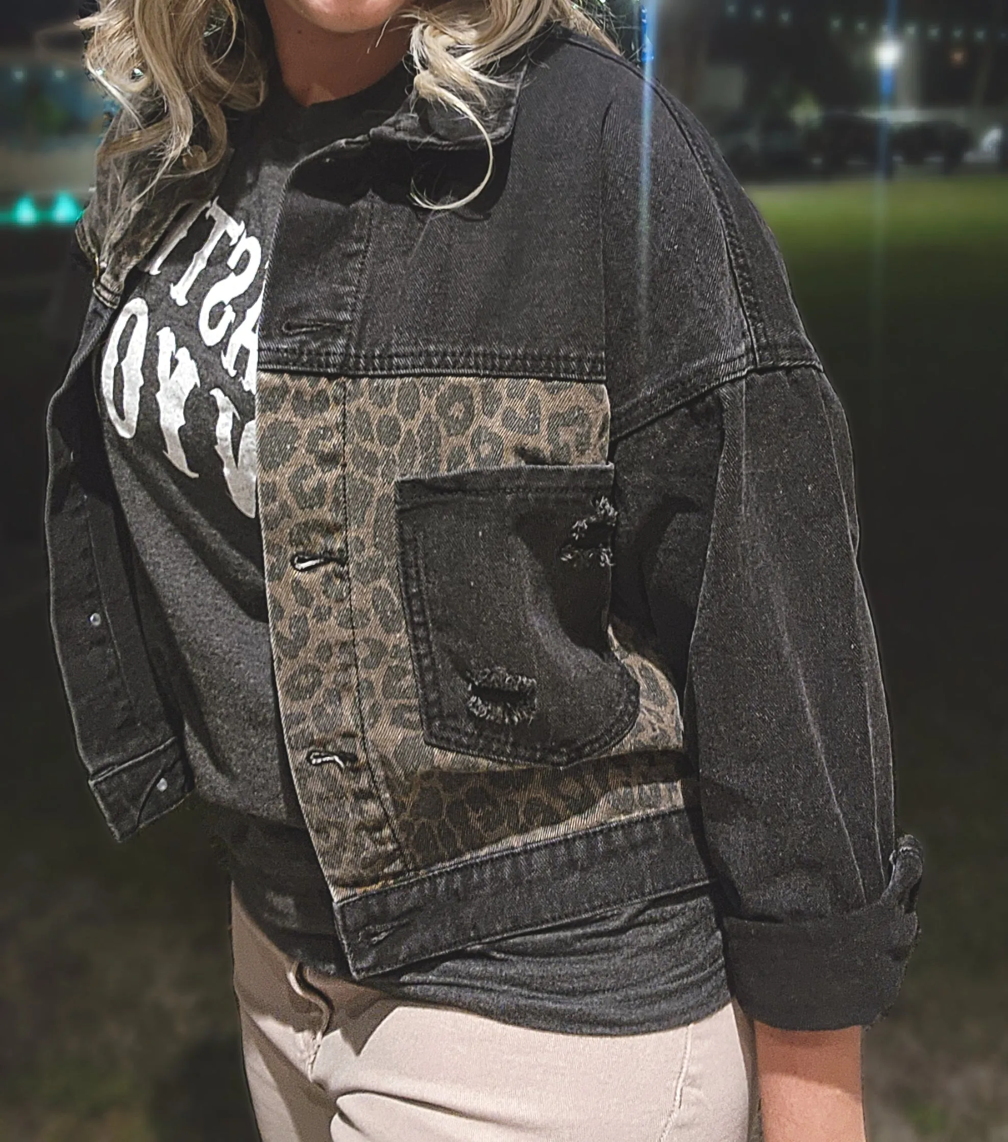 Wild Side Leopard Denim Jacket