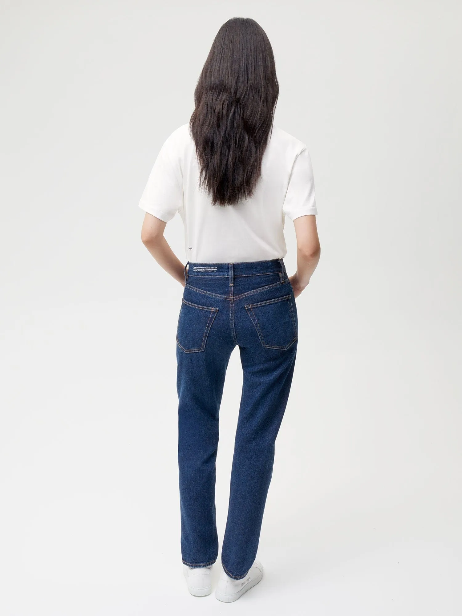 Womens Nettle Denim Straight Leg Jeans—mid wash