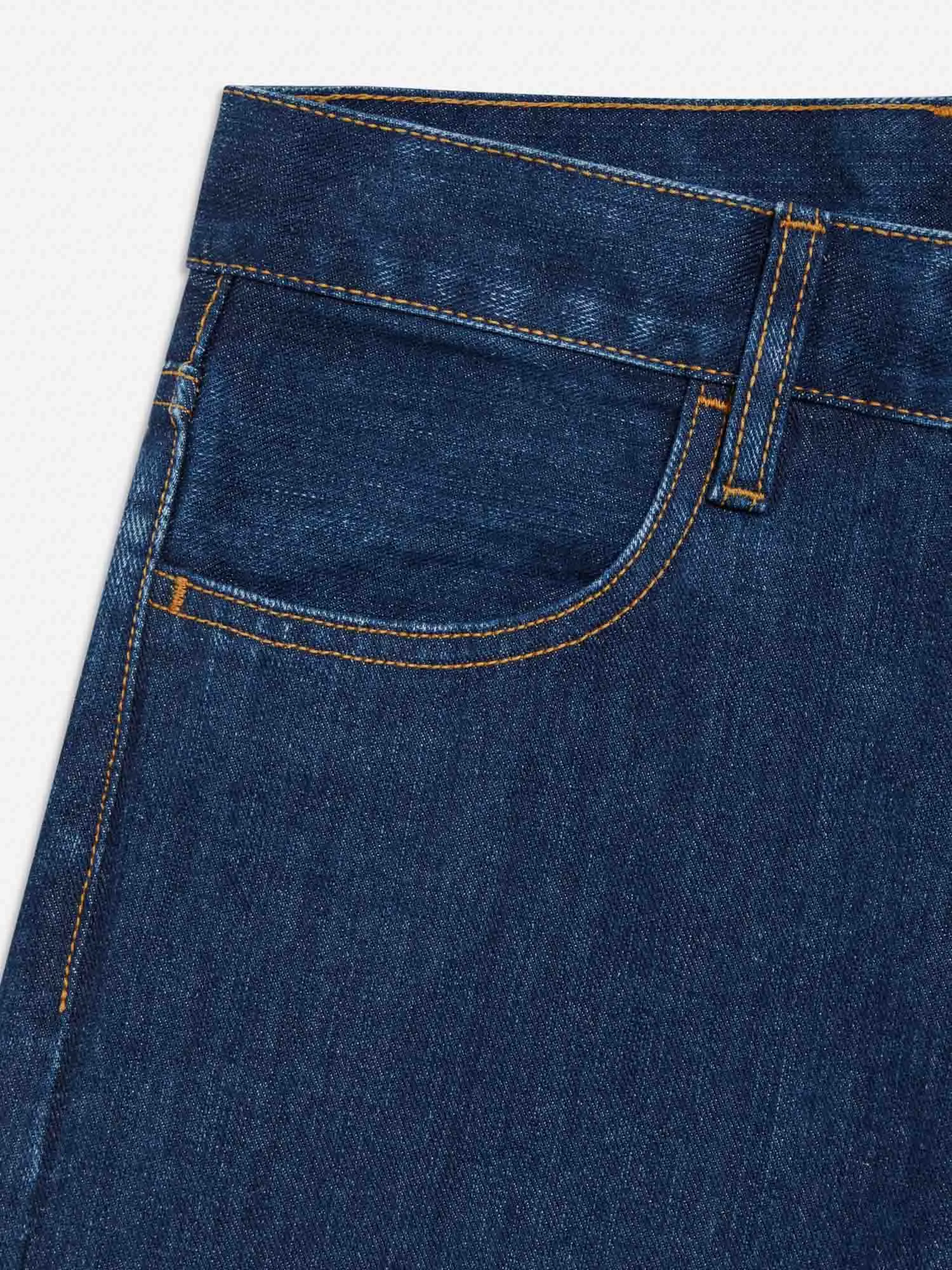 Womens Nettle Denim Straight Leg Jeans—mid wash