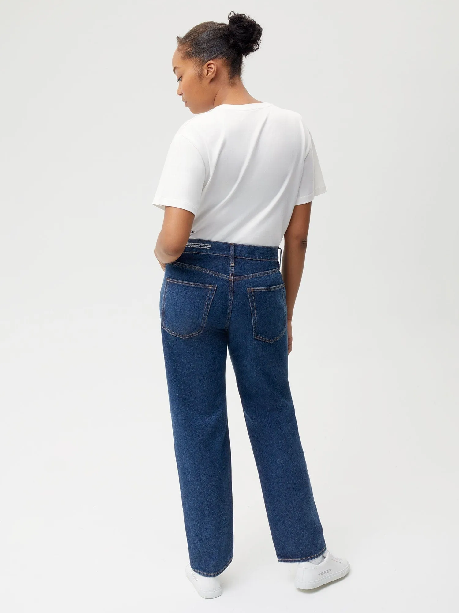 Womens Nettle Denim Straight Leg Jeans—mid wash
