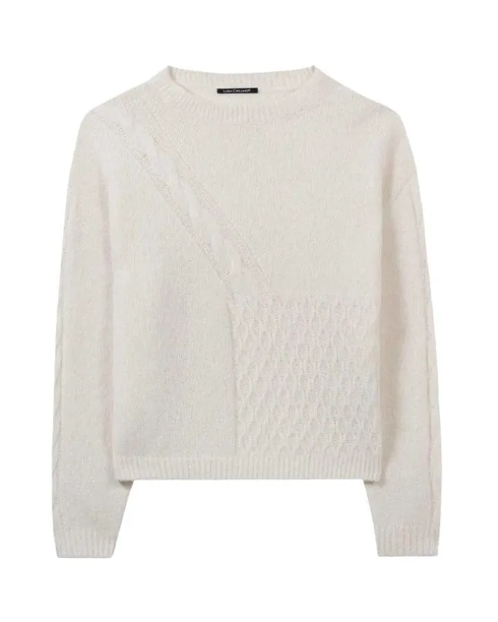Wool Contrast Stitch Design Pullover