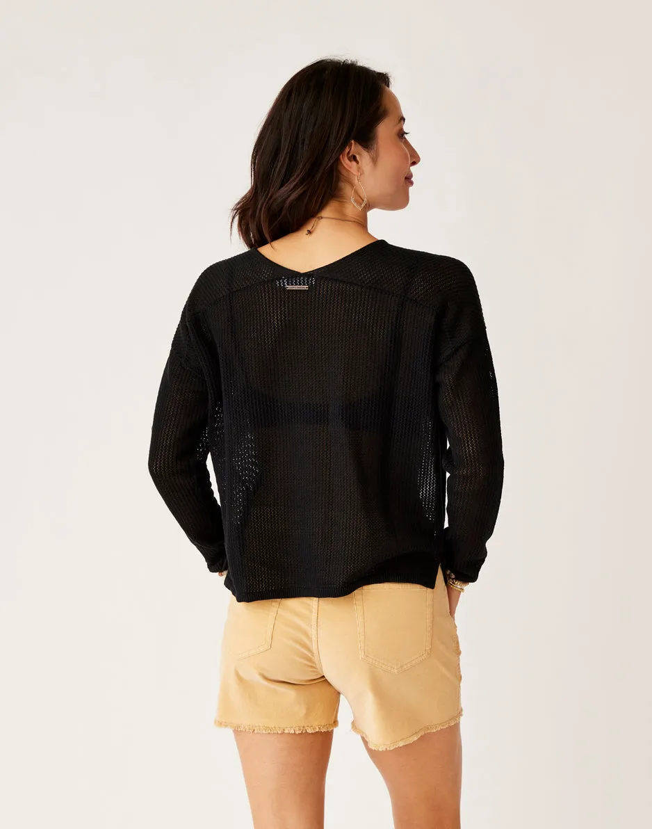 Zella Mesh Pullover: Black