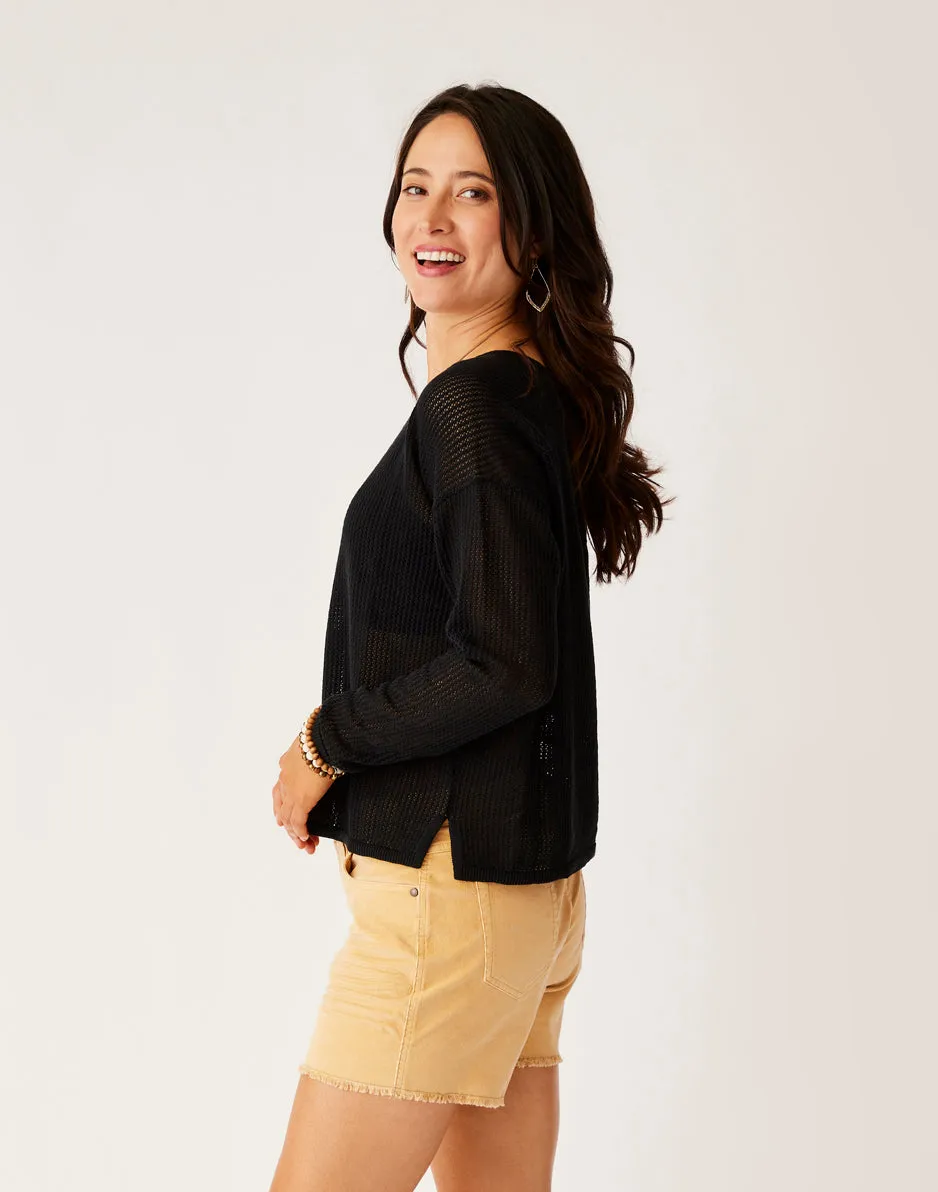 Zella Mesh Pullover: Black